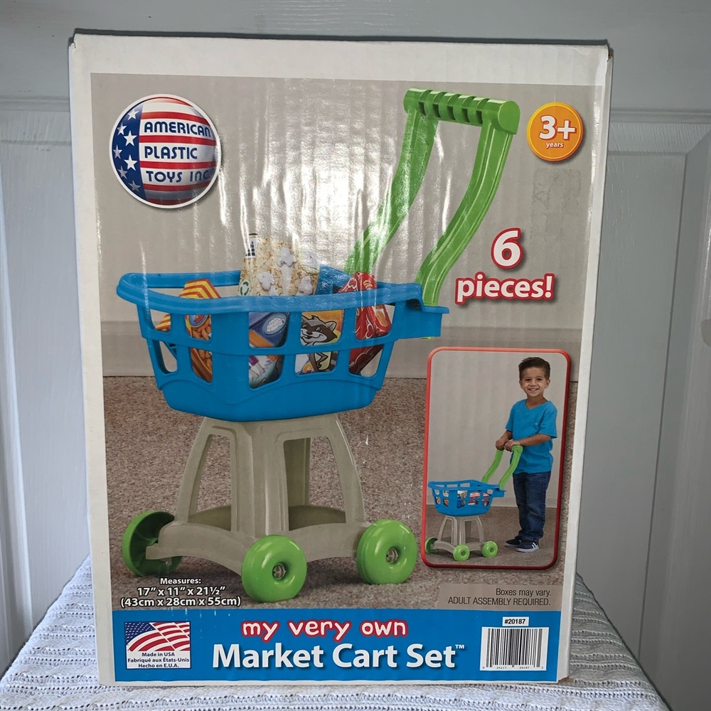 Kid’s Market Grocery Cart Set 6-Piece USA MADE NEW